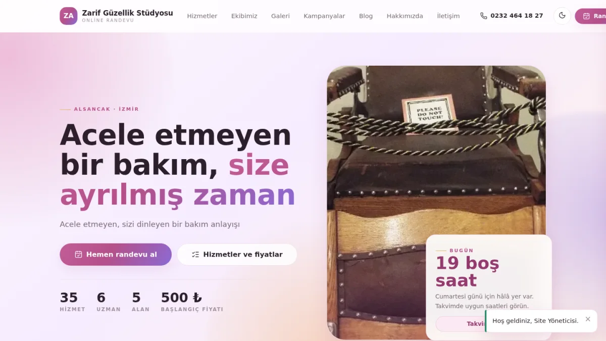 Personel takvimine göre çalışan randevu akışı projesi